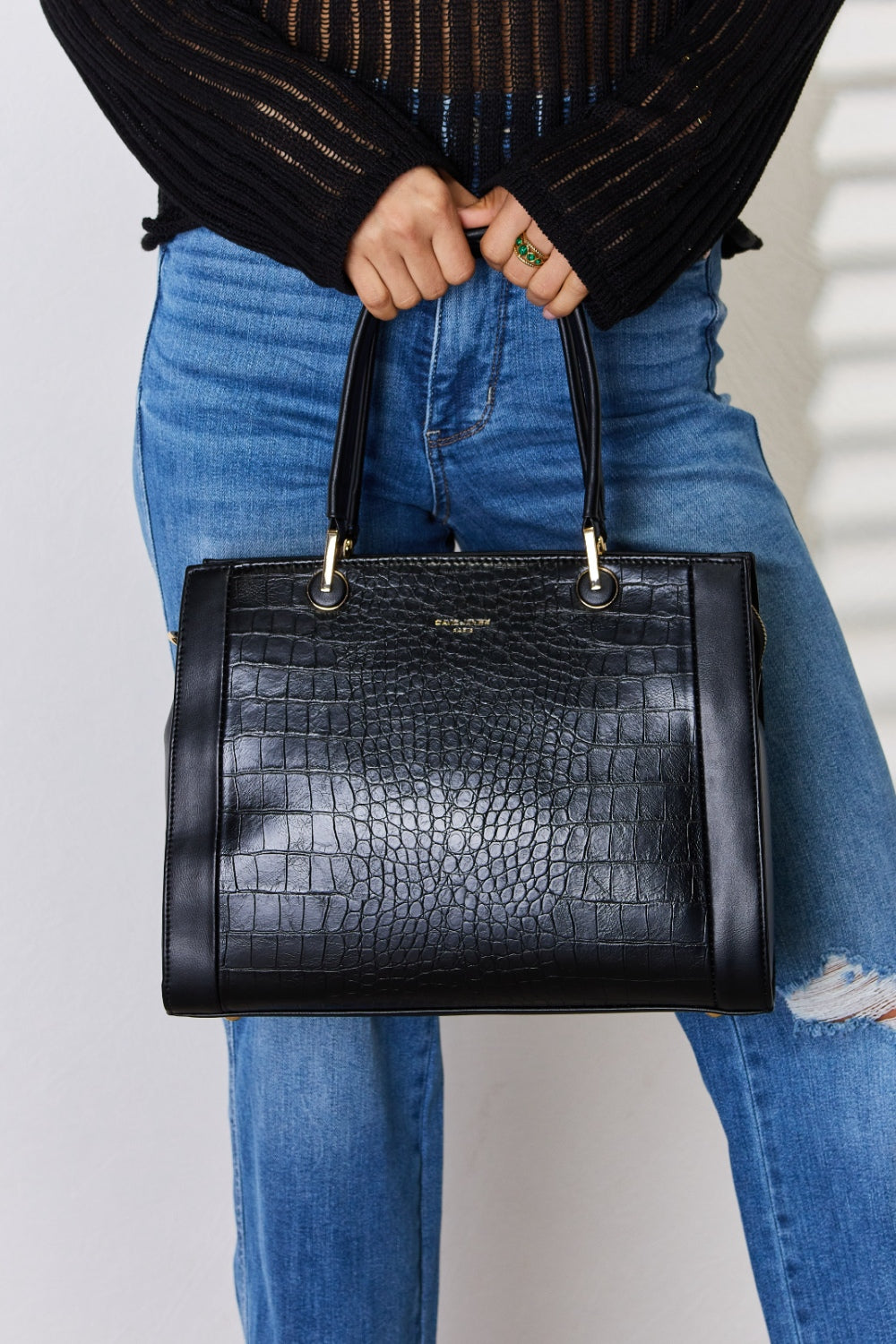 David Jones Texture PU Leather Handbag | Maekery Studio