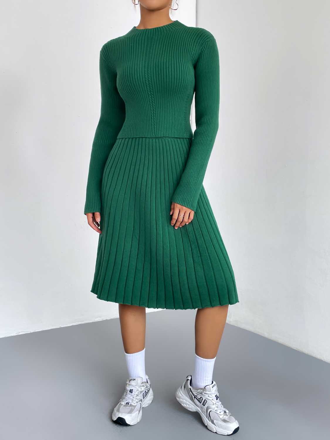 Rib-Knit Sweater and Skirt Set | Maekery Studio