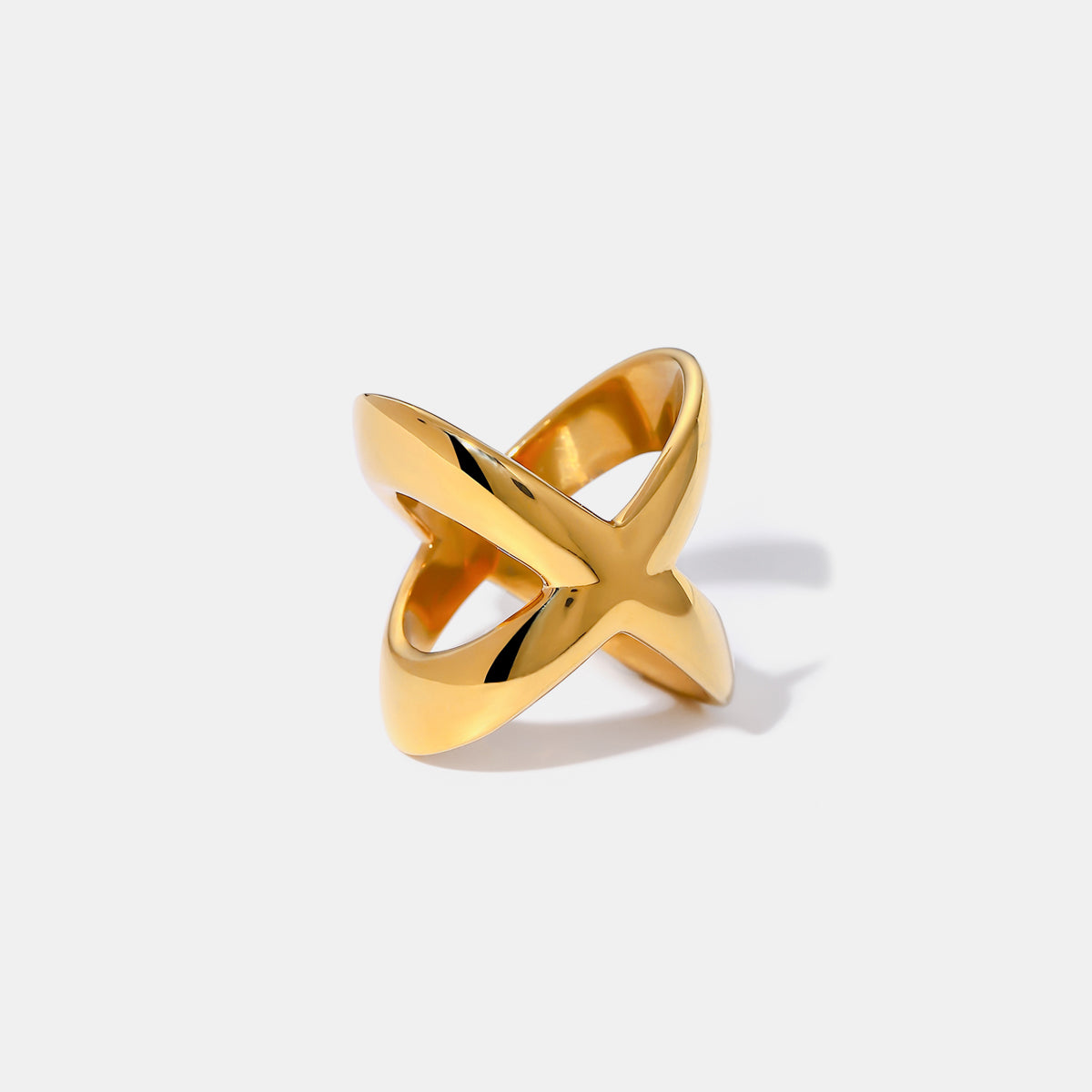 18K Gold-Plated Crisscross Ring | Maekery Studio