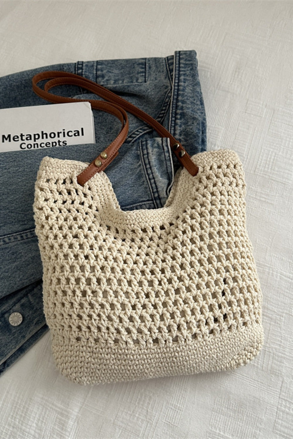 Openwork Woven Tote Bag | Maekery Studio