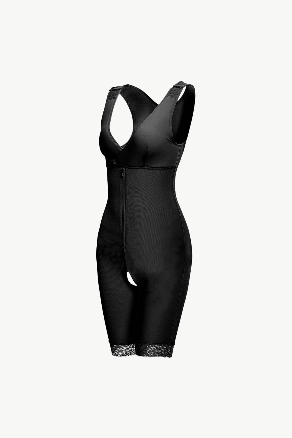 Full Size Lace Trim Shapewear with Zipper | Maekery Studio