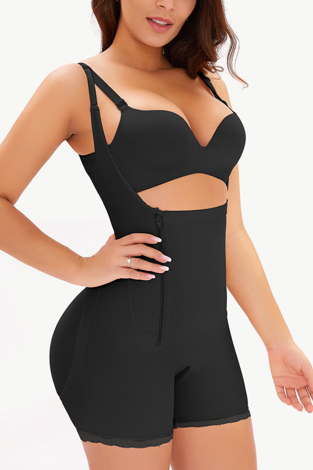 Full Size Side Zipper Under-Bust Shaping Bodysuit | Maekery Studio