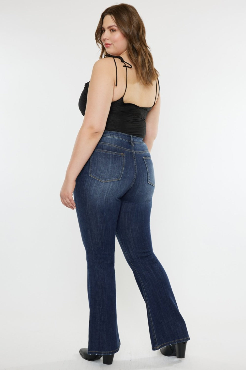 Kancan Full Size Mid Rise Slim Flare Jeans | Maekery Studio