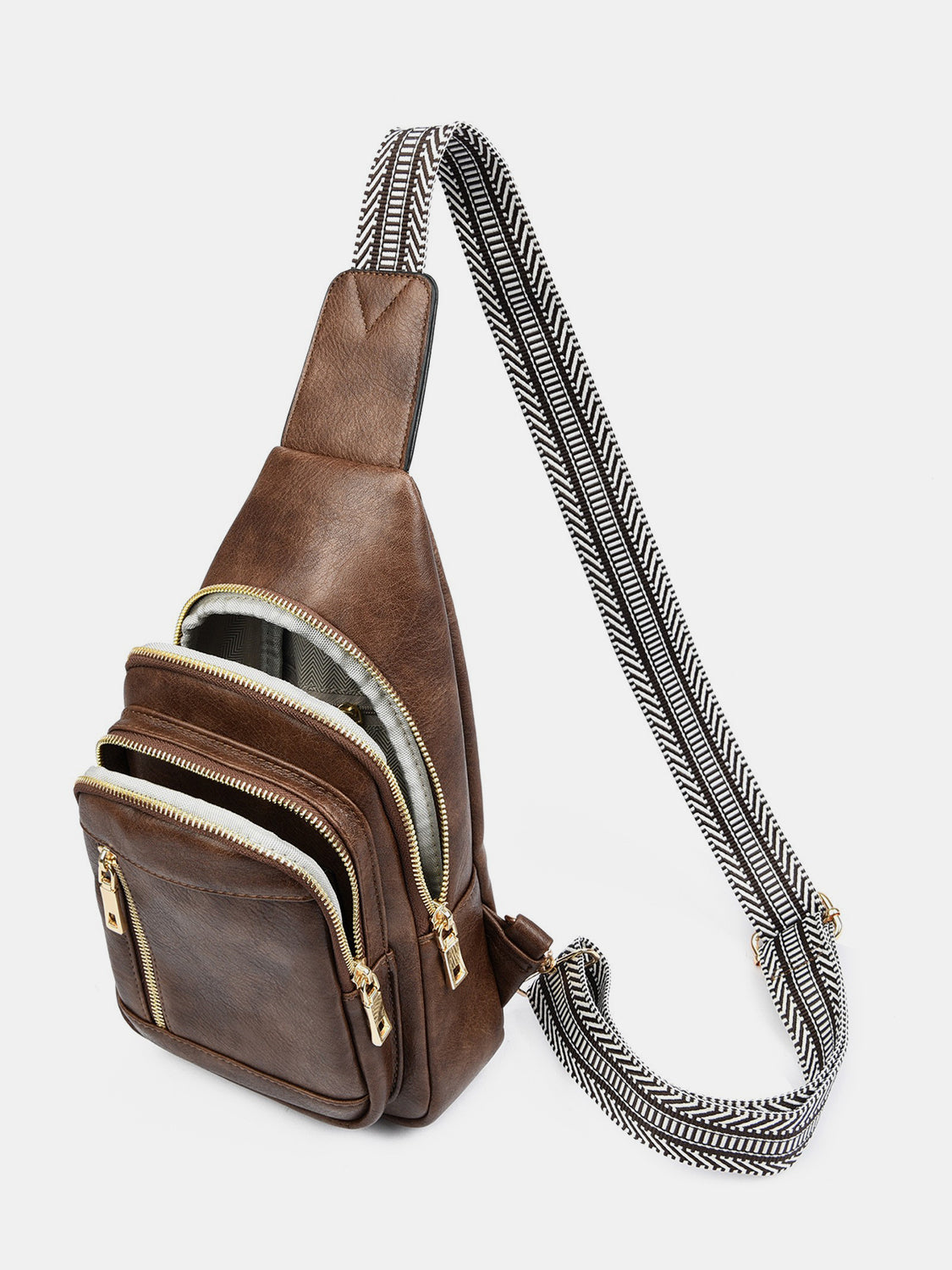 PU Leather Adjustable Strap Crossbody Bag | Maekery Studio