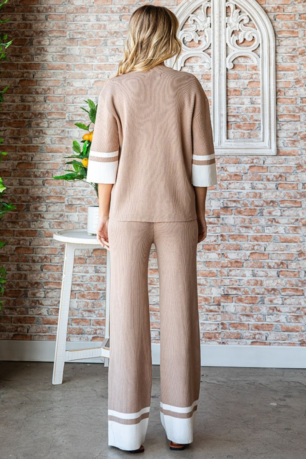 First Love Contrast Ribbed Knit Pants | Maekery Studio