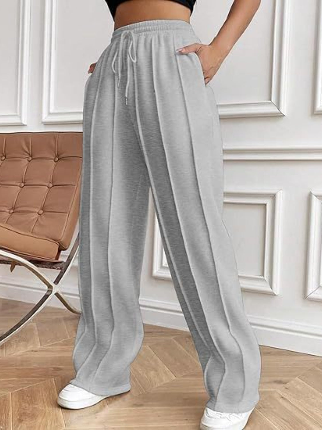 Drawstring Wide Leg Pants with Pockets | Maekery Studio