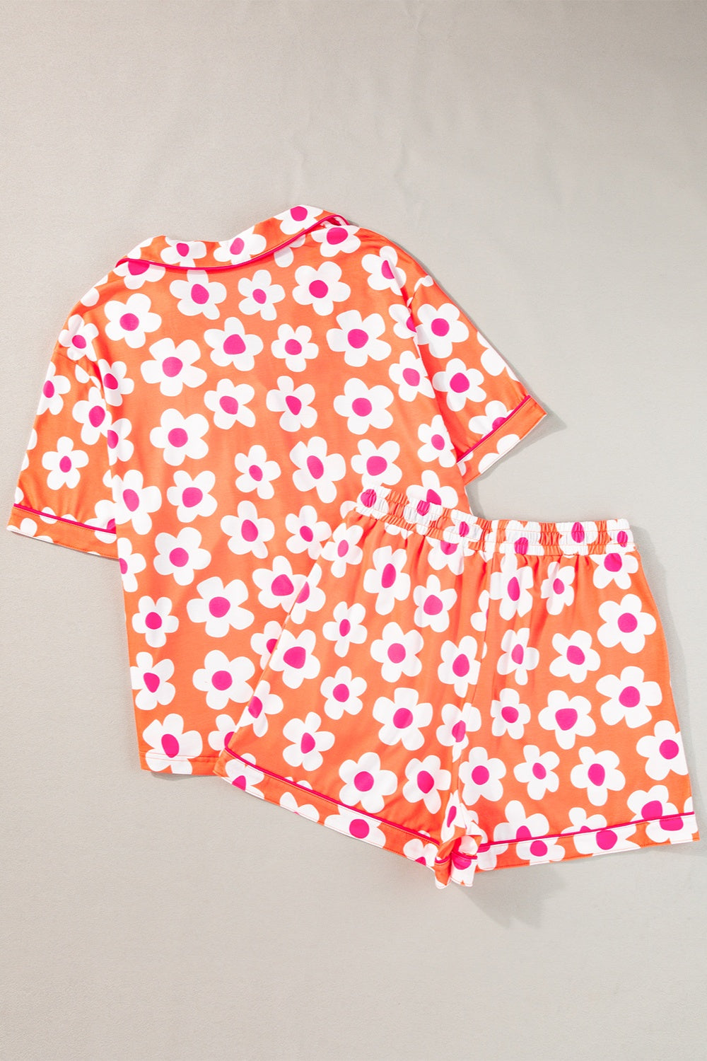 Pocketed Flower Half Sleeve Top and Shorts Lounge Set | Maekery Studio