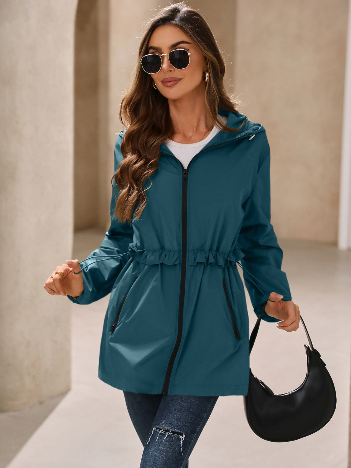 Ivy Lane Outdoor Waterproof Long Sleeve Hooded Windbreaker | Maekery Studio