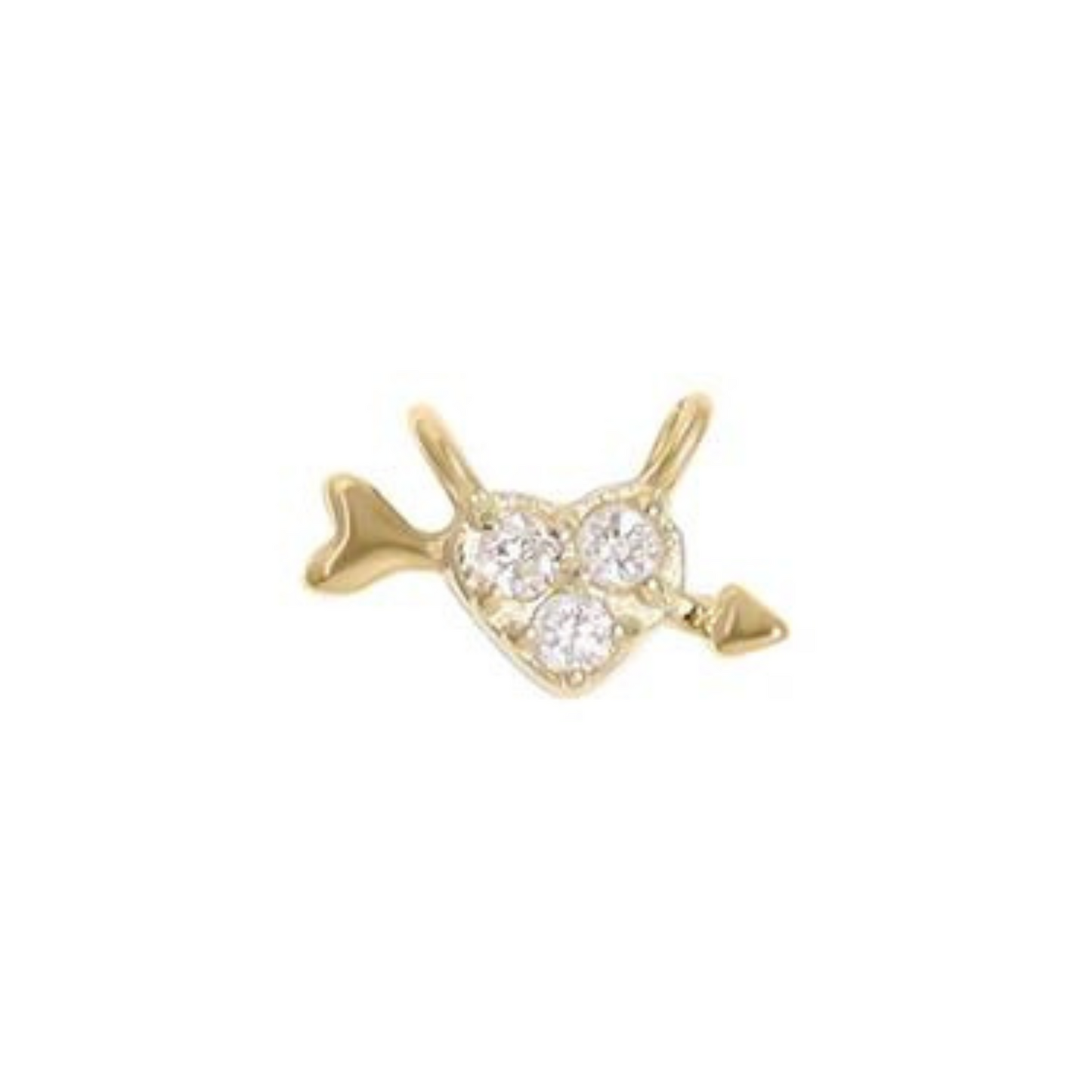 Cupid’s Diamond Heart Charm 14k Solid Gold | Maekery Studio