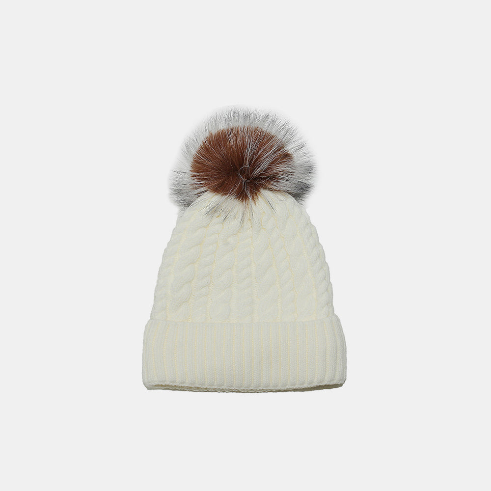 Cable Knit Winter Hat with Pompom | Maekery Studio