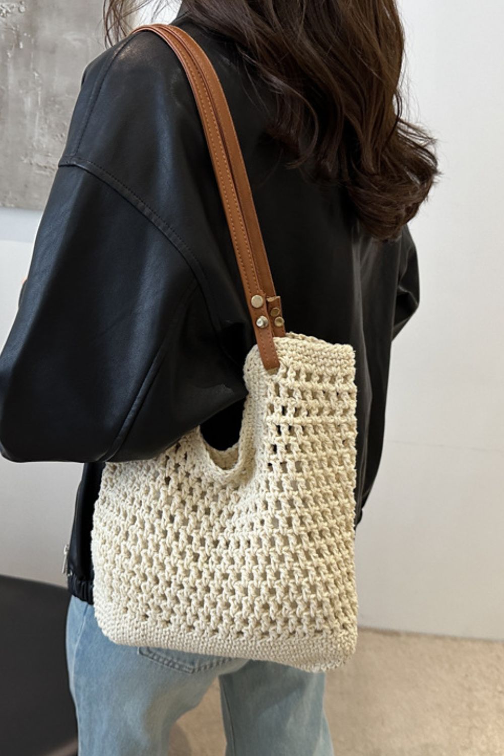 Openwork Woven Tote Bag | Maekery Studio