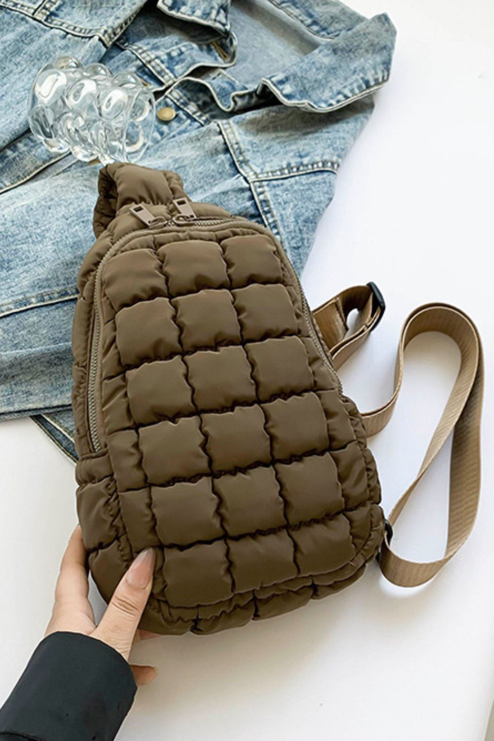 Quilted Nylon Crossbody  Bag | Maekery Studio