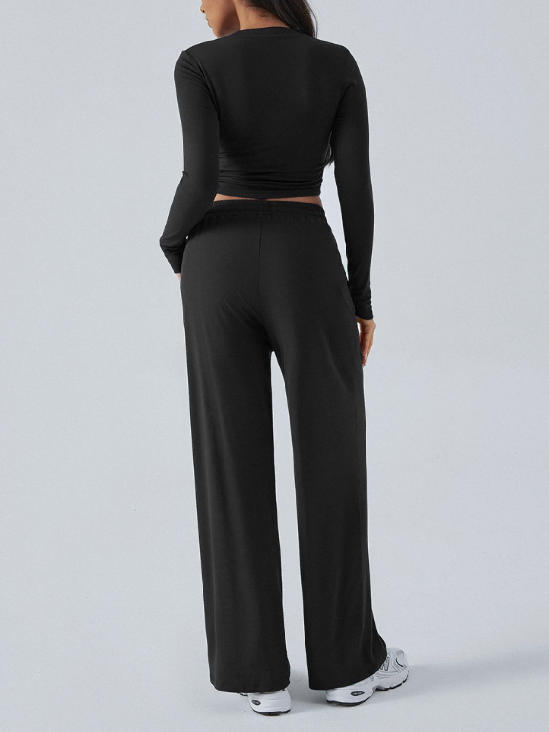 Devine Round Neck Long Sleeve Top and Pants Set | Maekery Studio