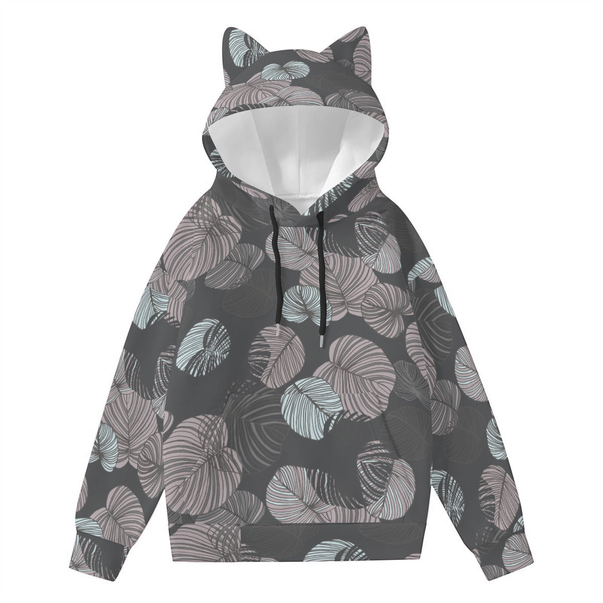 All-Over Print Women’s Hoodie With Decorative Ears | Maekery Studio