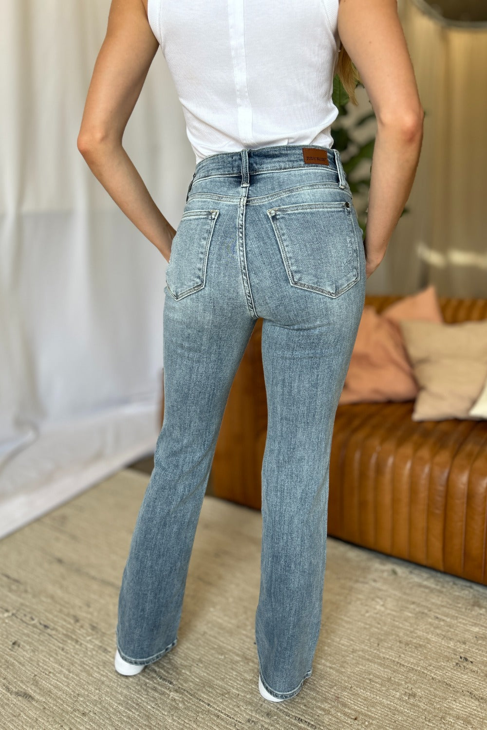 Judy Blue Full Size Medium Rise Bootcut Jeans | Maekery Studio