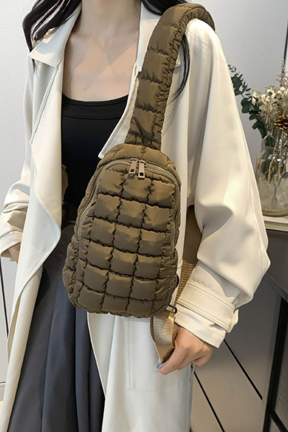 Quilted Nylon Crossbody  Bag | Maekery Studio