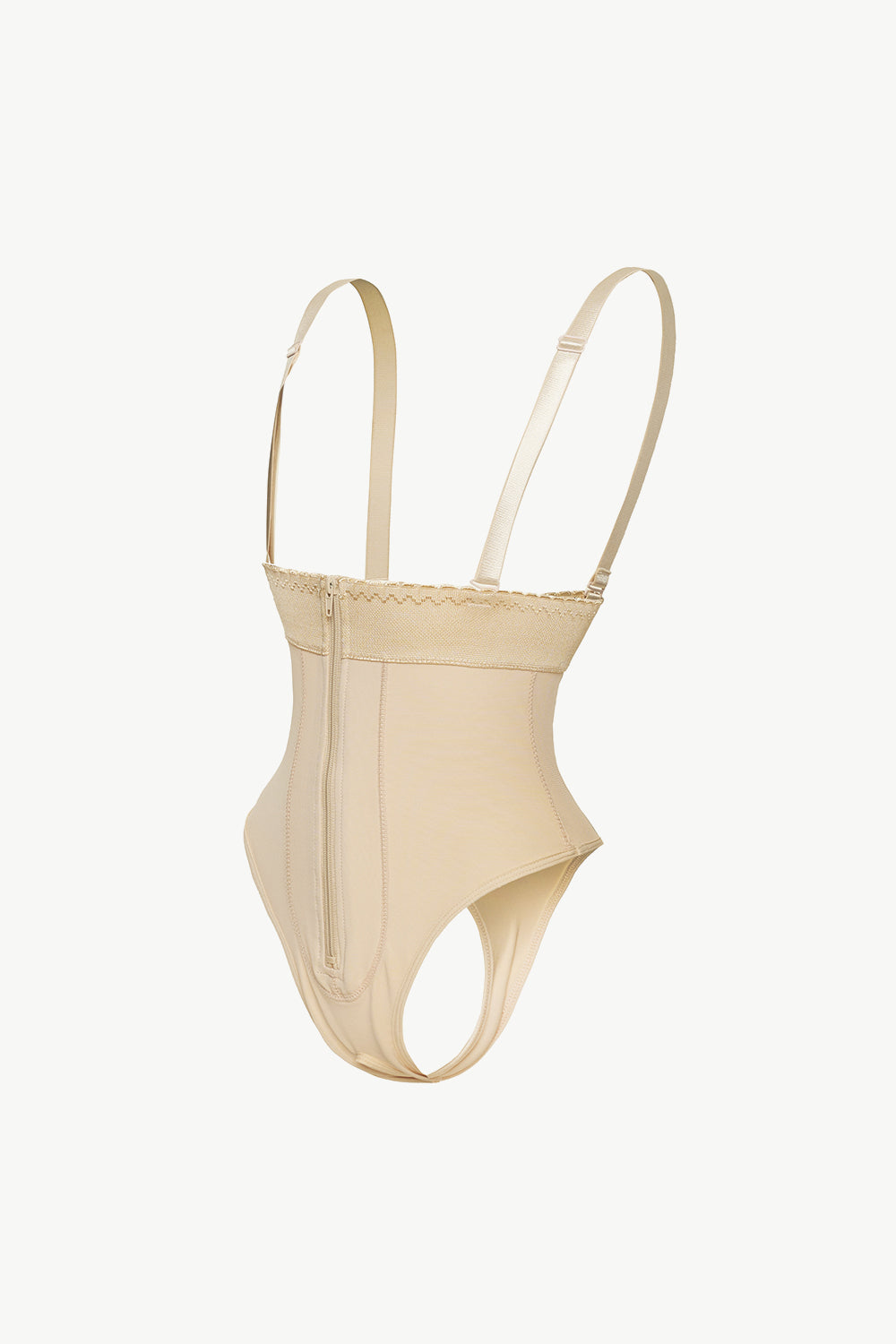 Full Size Adjustable Strap Zip-Up Shaping Bodysuit | Maekery Studio