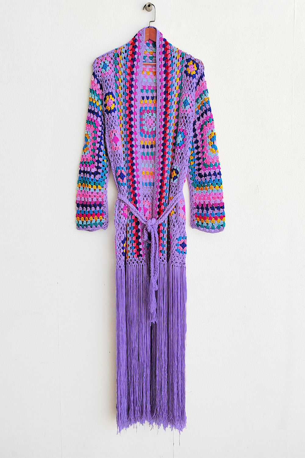 Fringe Tied Long Sleeve Cardigan | Maekery Studio