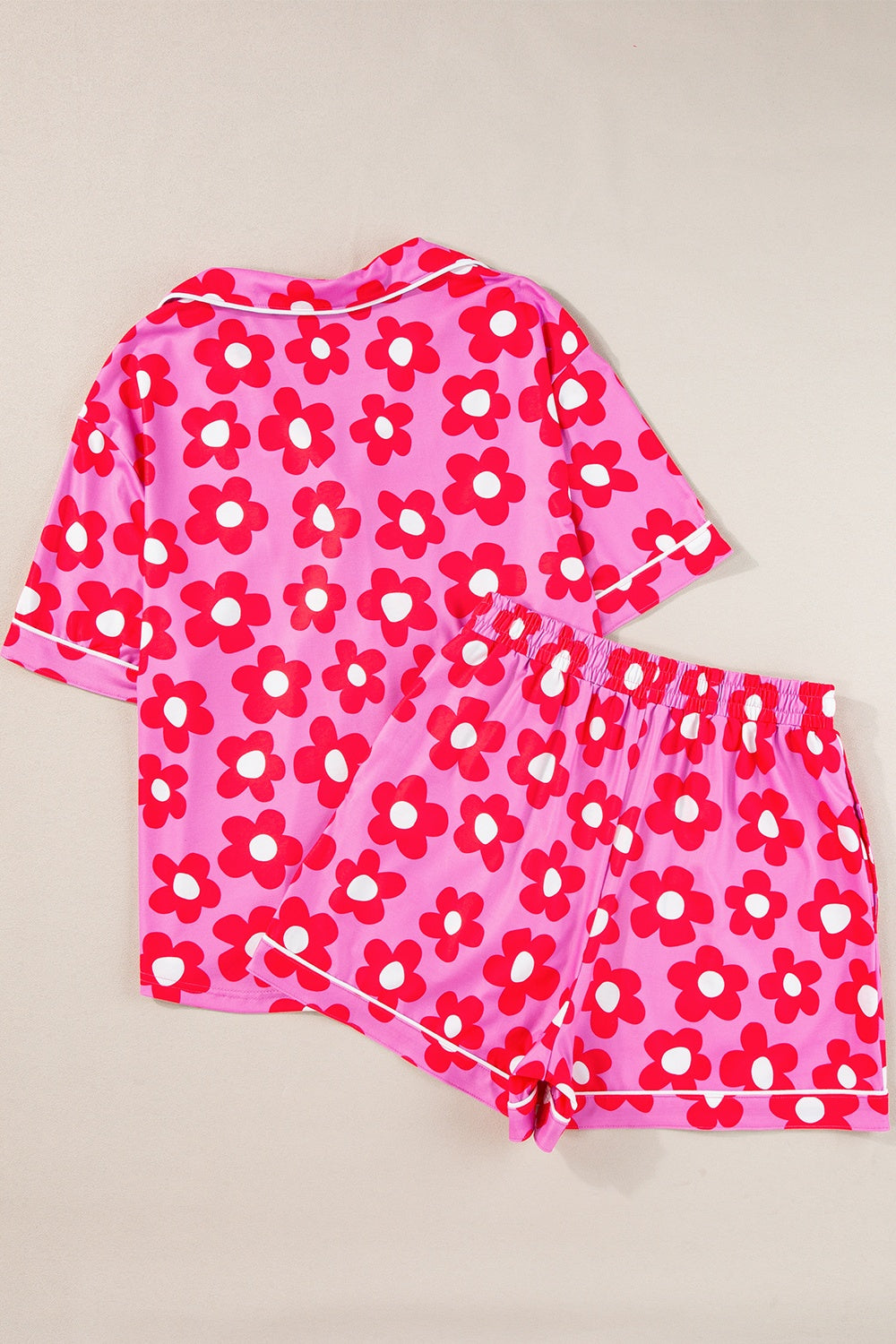 Pocketed Flower Half Sleeve Top and Shorts Lounge Set | Maekery Studio