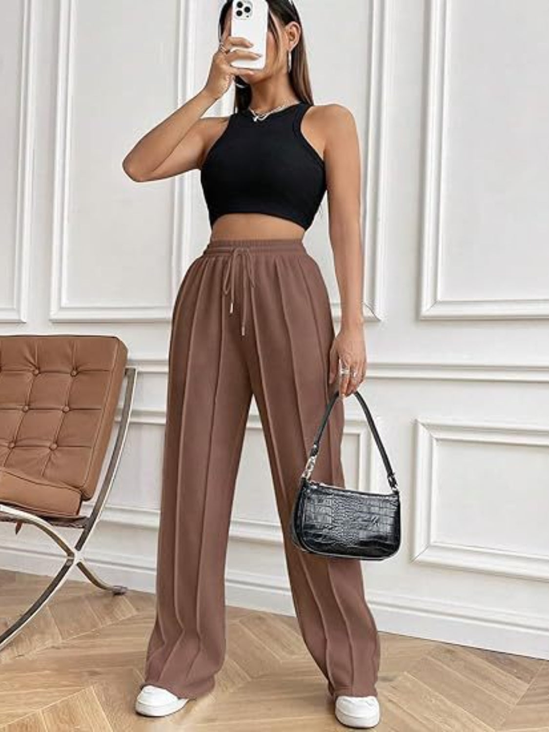 Drawstring Wide Leg Pants with Pockets | Maekery Studio