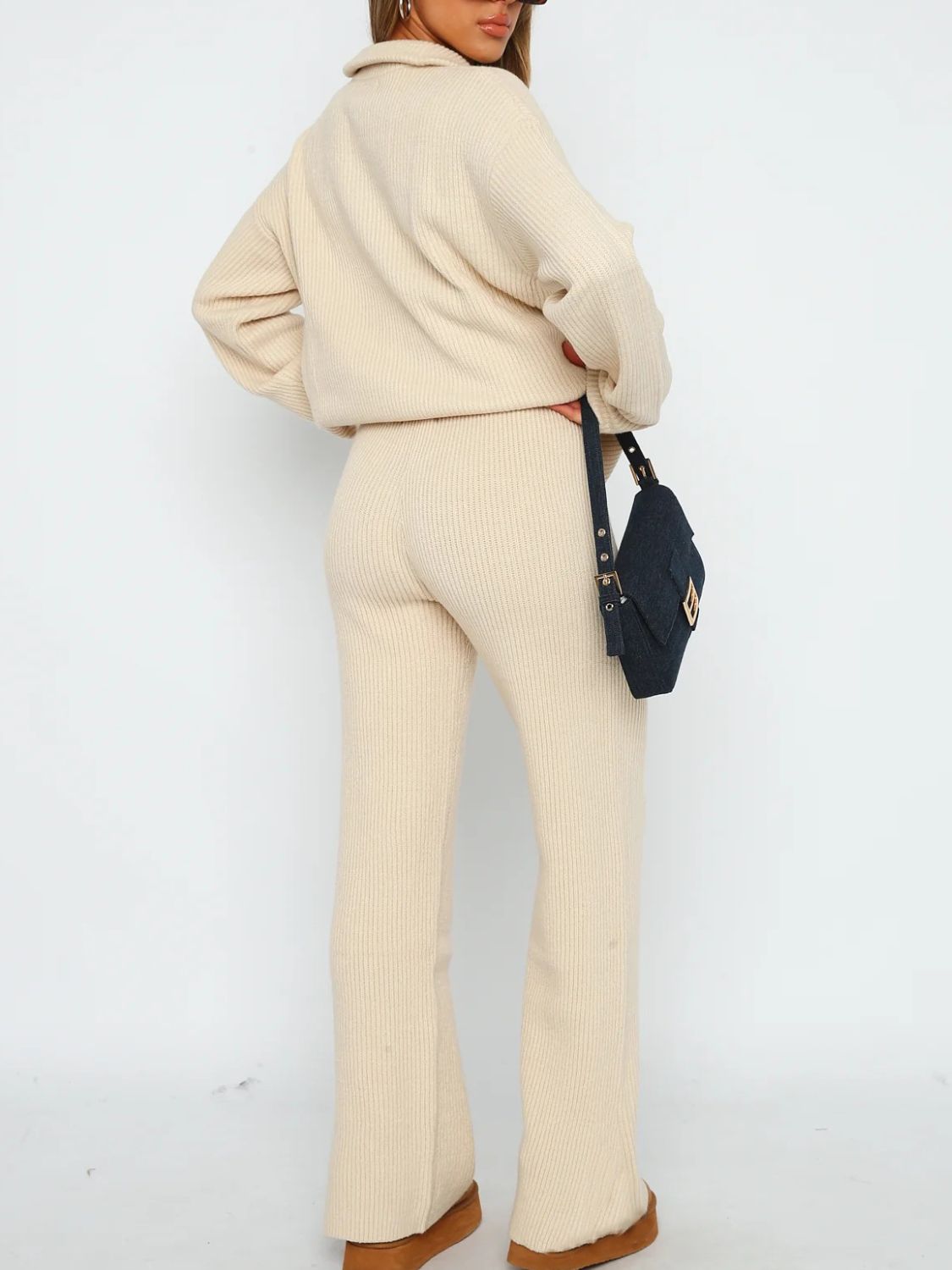 Quarter Zip Long Sleeve Top and Pants Set | Maekery Studio