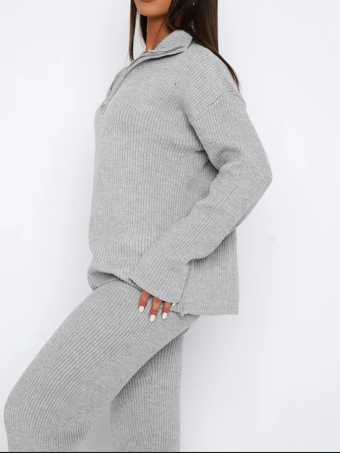 Quarter Zip Long Sleeve Top and Pants Set | Maekery Studio