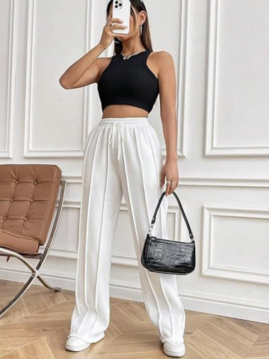 Drawstring Wide Leg Pants with Pockets | Maekery Studio