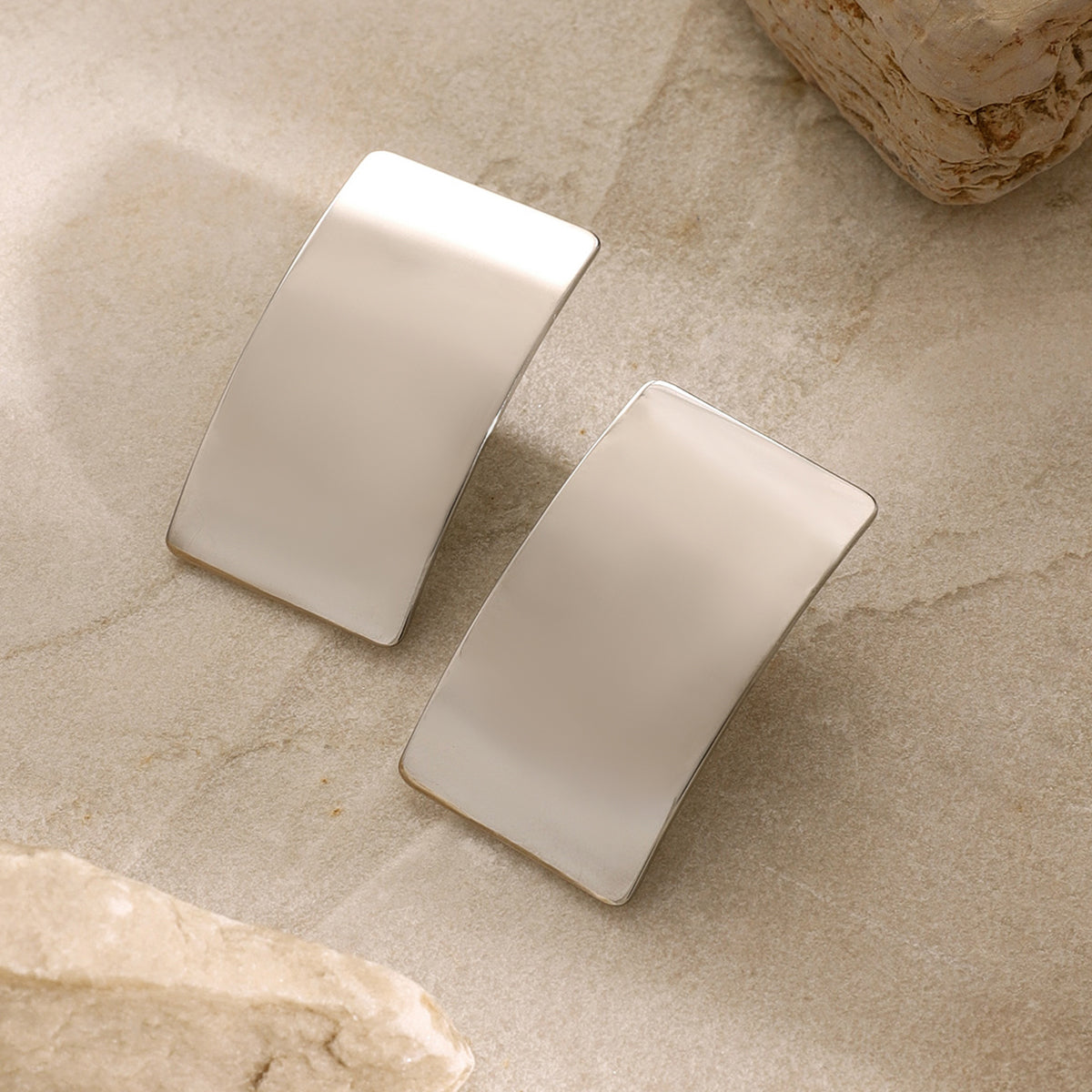 Stainless Steel Rectangle Earring | Maekery Studio