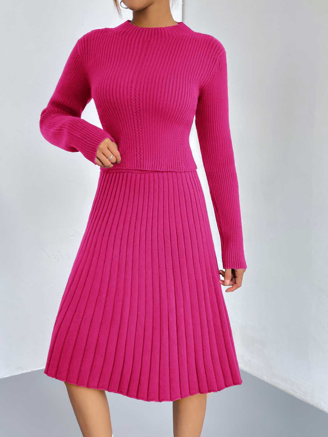 Rib-Knit Sweater and Skirt Set | Maekery Studio