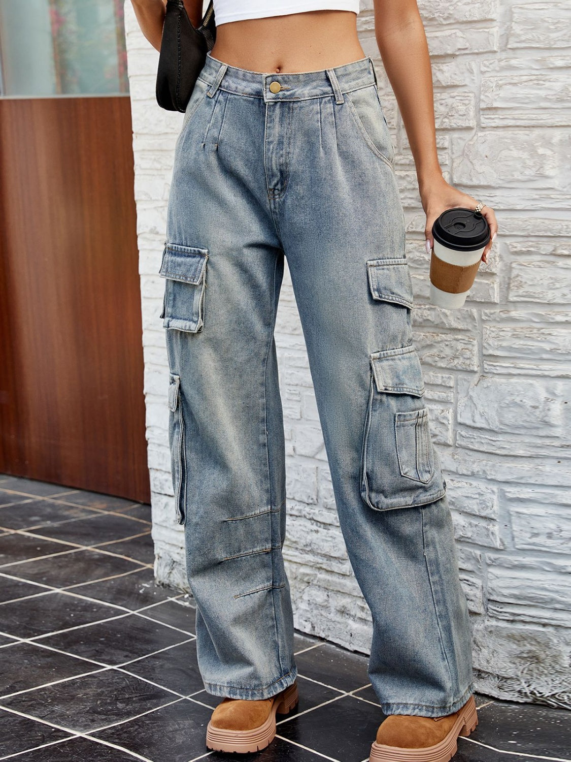 Washed Jeans with Pockets | Maekery Studio