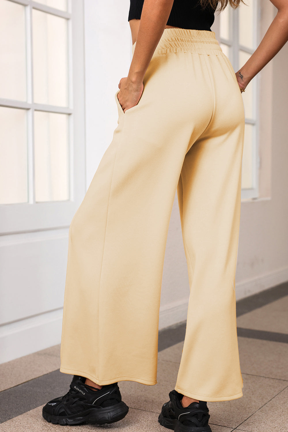 Drawstring Wide Leg Pants with Pockets | Maekery Studio