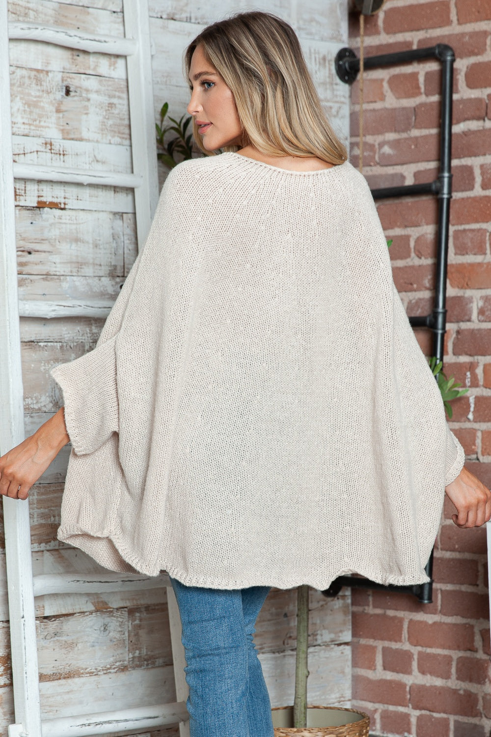 Round Neck Batwing Sleeve Sweater | Maekery Studio