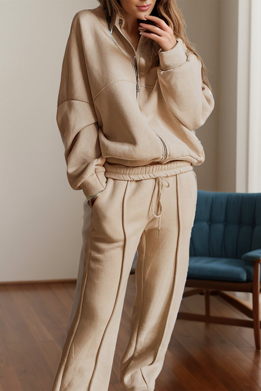 Zip Up Long Sleeve Top and Pants Set | Maekery Studio