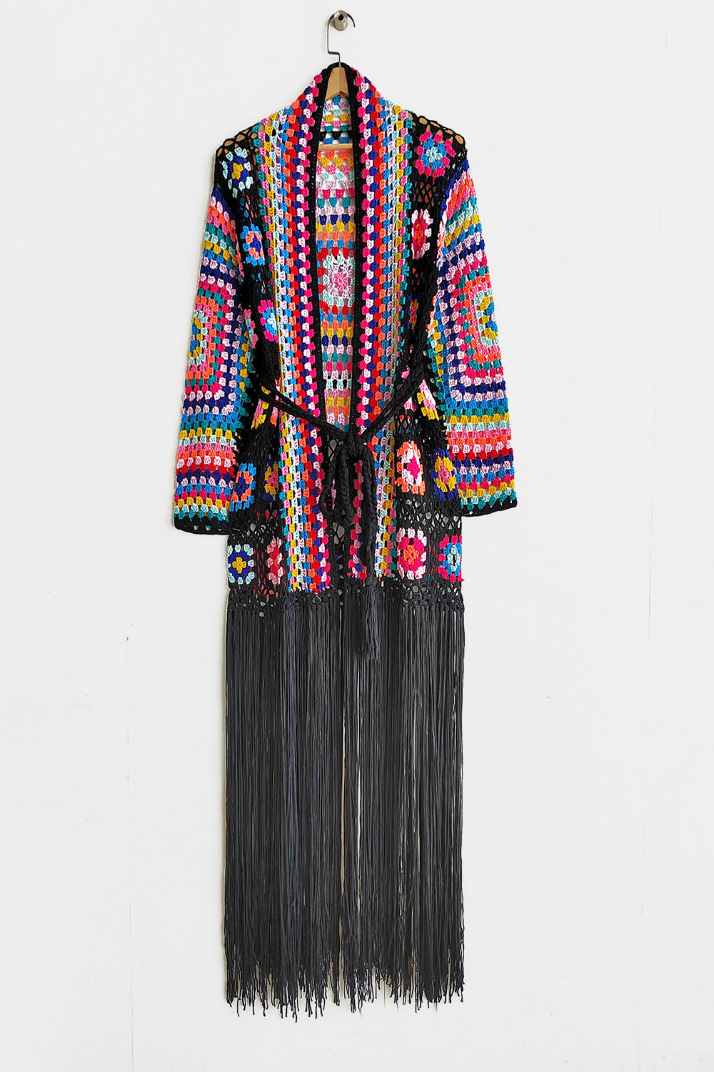 Fringe Tied Long Sleeve Cardigan | Maekery Studio