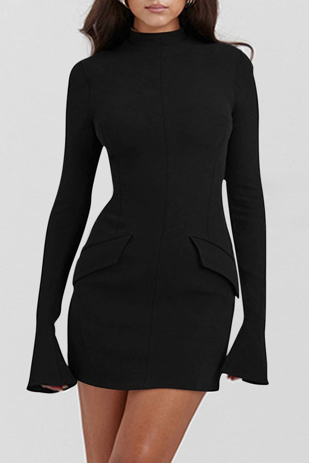 Mock Neck Long Sleeve Mini Dress | Maekery Studio