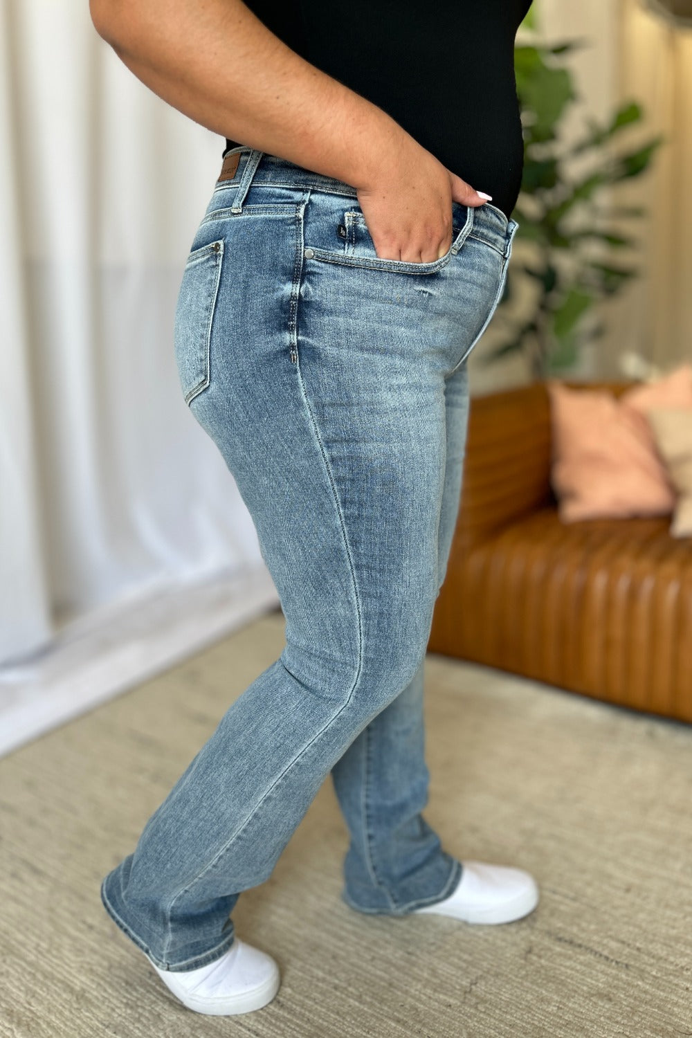 Judy Blue Full Size Medium Rise Bootcut Jeans | Maekery Studio