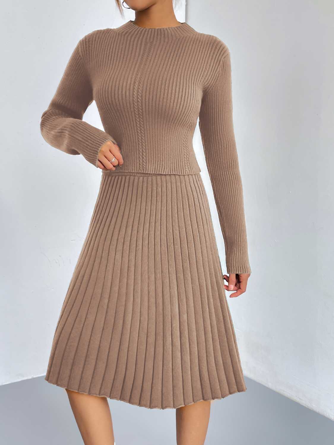 Rib-Knit Sweater and Skirt Set | Maekery Studio