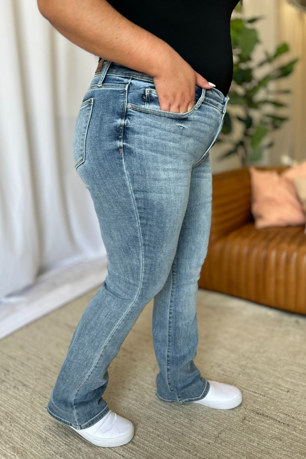 Judy Blue Full Size Medium Rise Bootcut Jeans | Maekery Studio