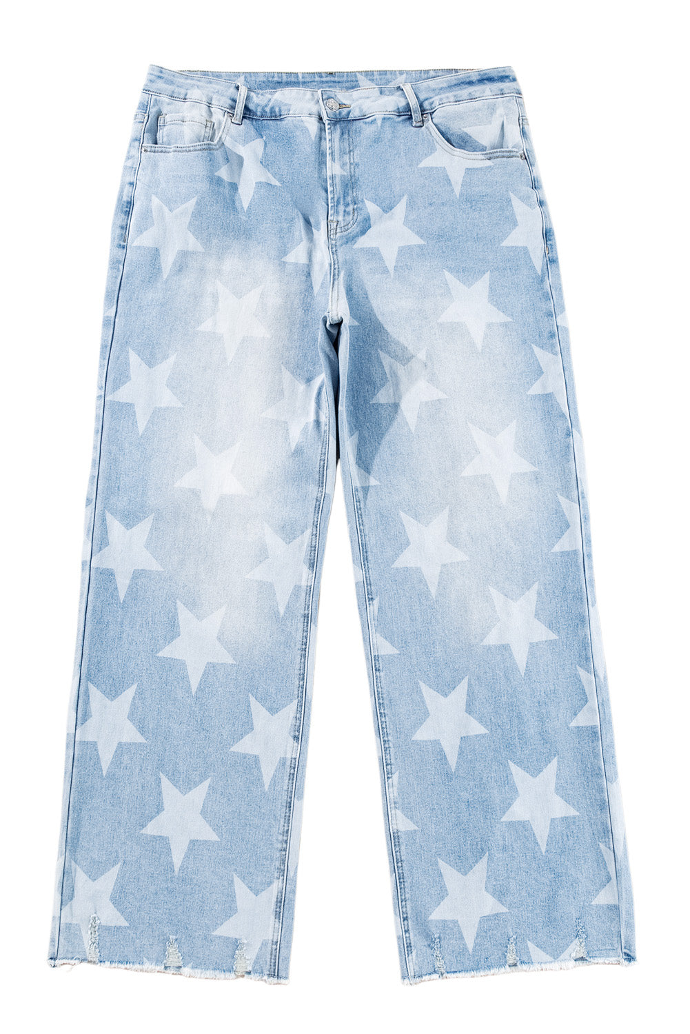 Beau Blue High Waist Star Pattern Plus Size Jeans | Maekery Studio