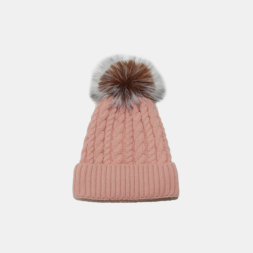 Cable Knit Winter Hat with Pompom | Maekery Studio