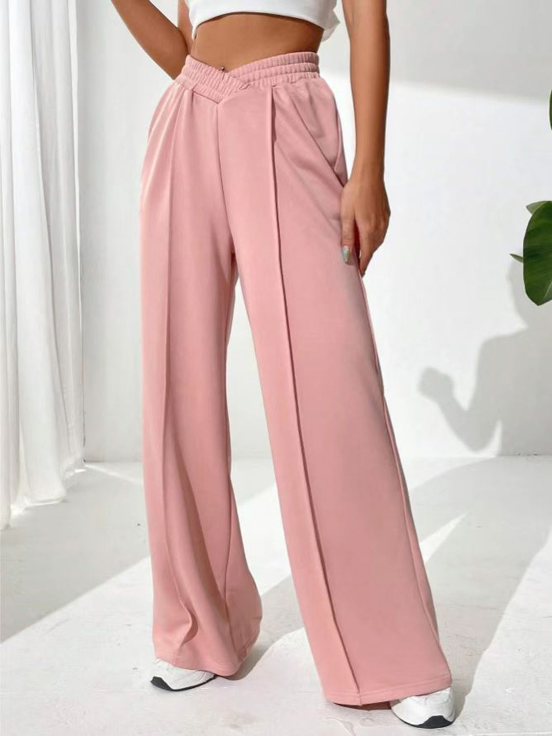 Elastic Waist Wide Leg Pants | Maekery Studio