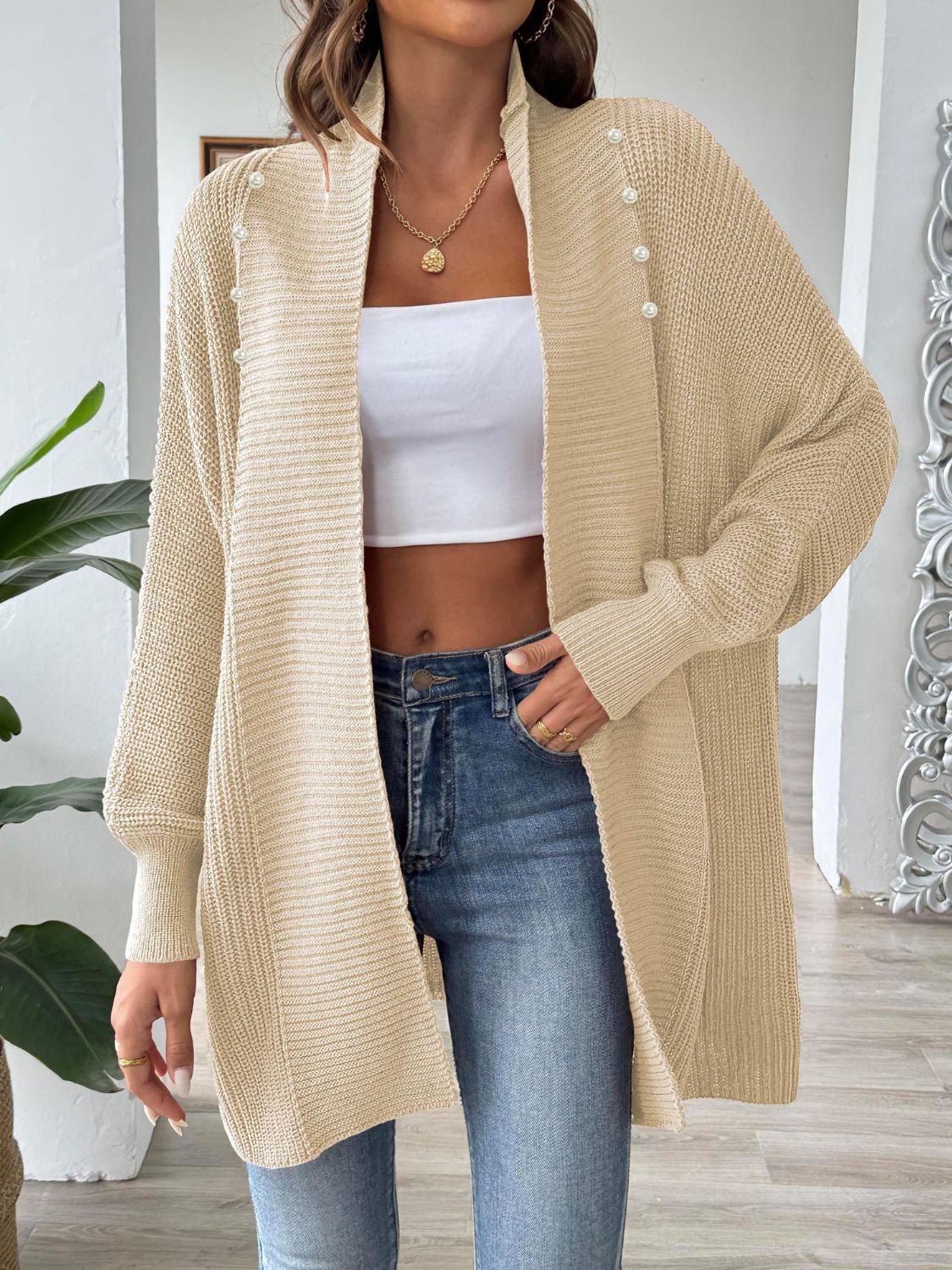 Open Front Long Sleeve Cardigan | Maekery Studio