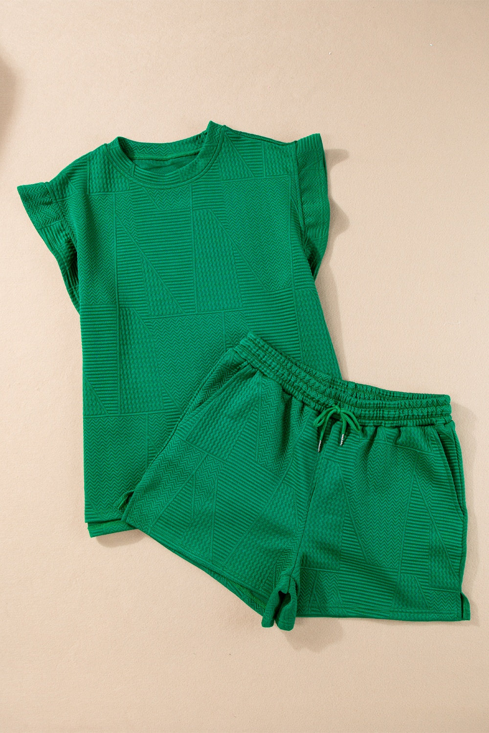 Round Neck Top and Drawstring Shorts Set | Maekery Studio