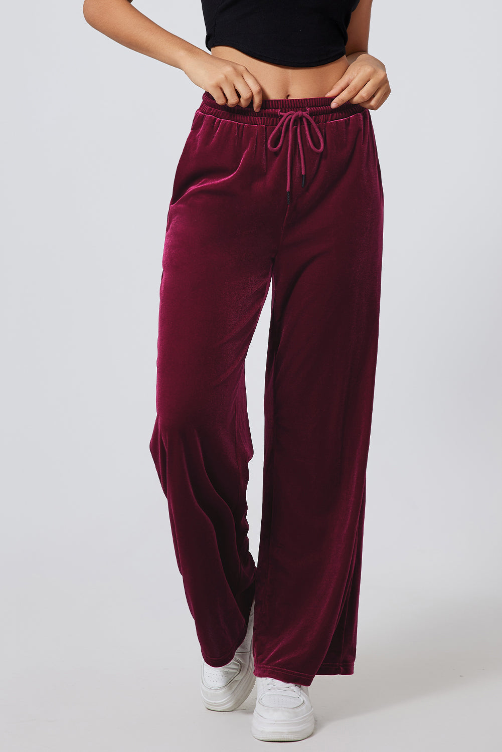 Drawstring Wide Leg Active Pants | Maekery Studio