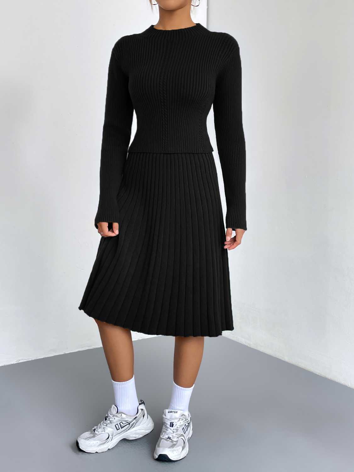 Rib-Knit Sweater and Skirt Set | Maekery Studio