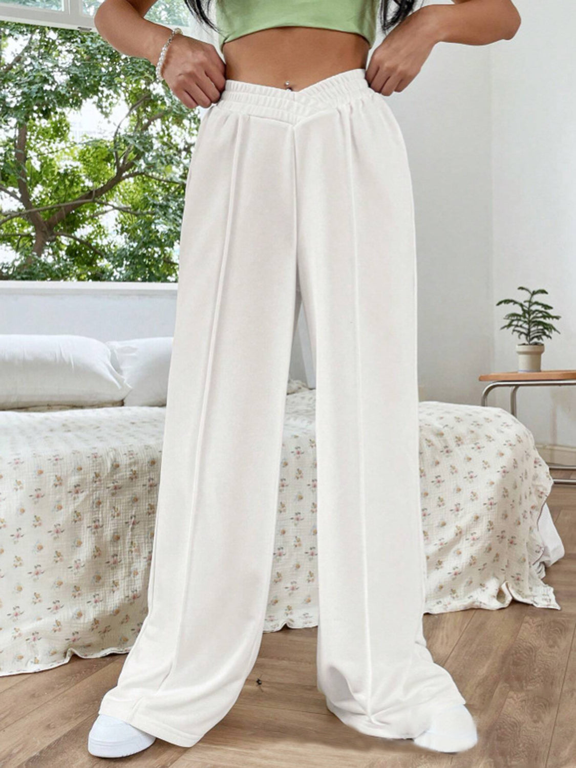 Elastic Waist Wide Leg Pants | Maekery Studio