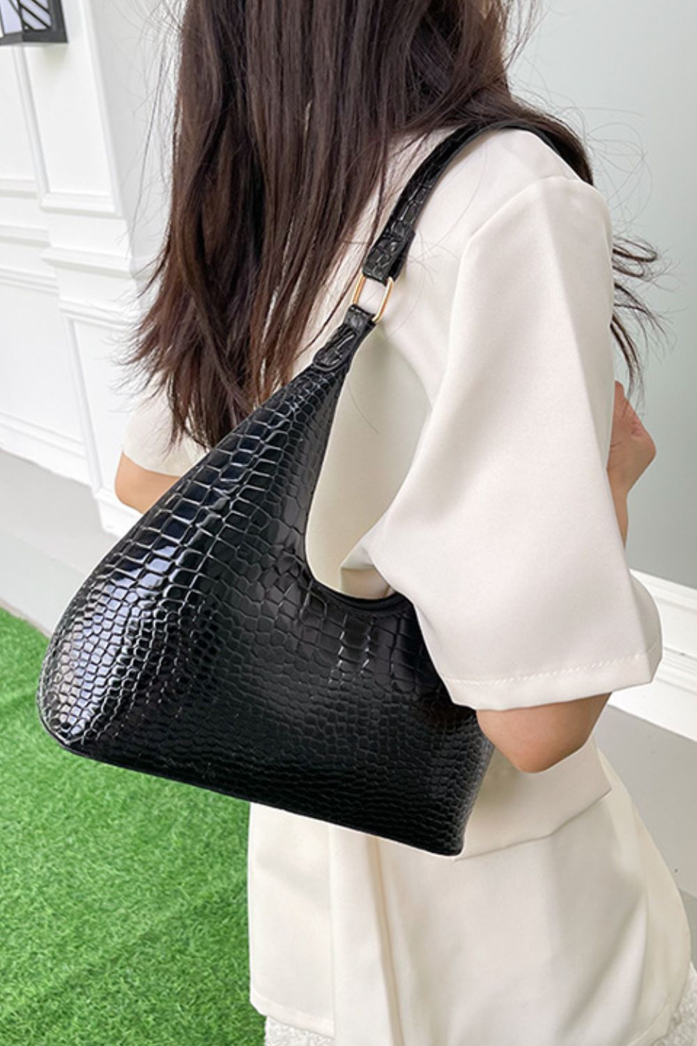 PU Leather Stone Texture Shoulder Bag | Maekery Studio