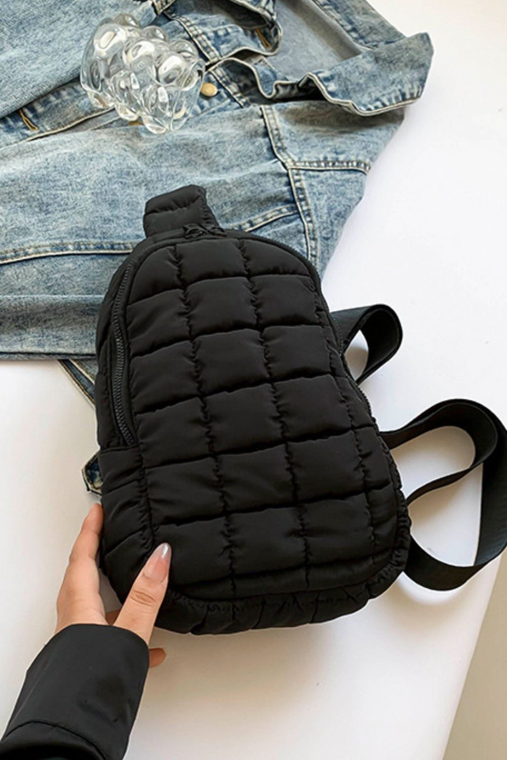 Quilted Nylon Crossbody  Bag | Maekery Studio