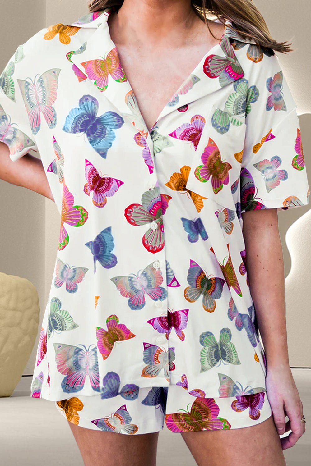 Butterfly Half Sleeve Top and Shorts Set | Maekery Studio