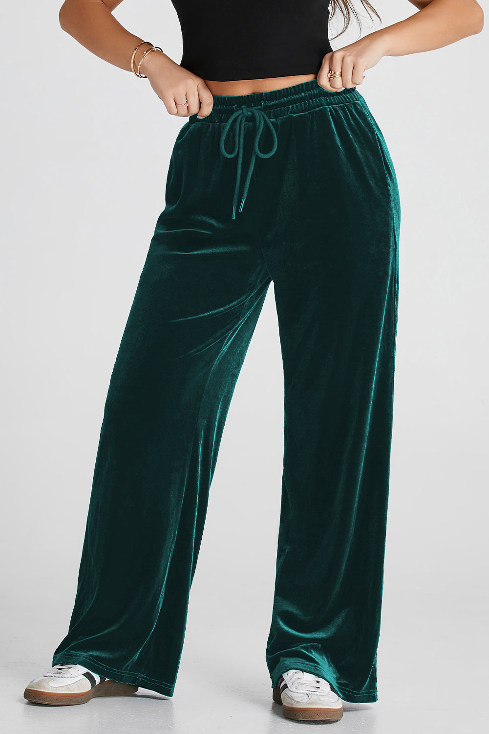 Drawstring Wide Leg Active Pants | Maekery Studio